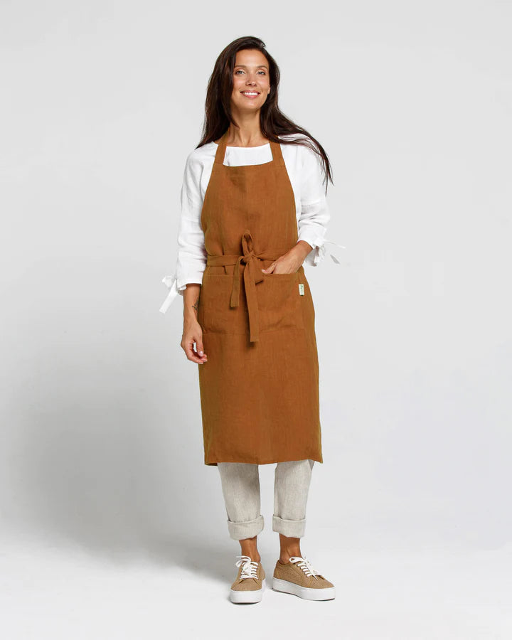 Linen Apron | Cinnamon – Stone Hollow Farmstead