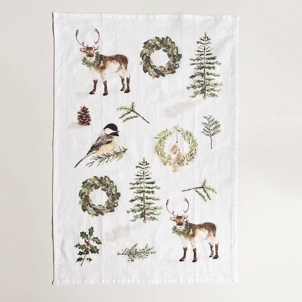Evergreen Christmas Tea Towel - Stone Hollow Farmstead