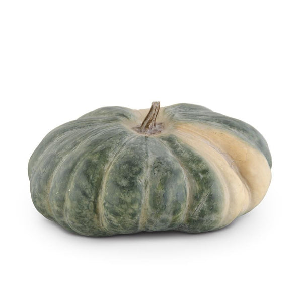 Green & Cream Resin Lumpy Pumpkin, 13" - Stone Hollow Farmstead