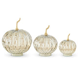 Champagne wavy glass pumpkins, group view