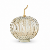 Champagne wavy glass pumpkin, 12"