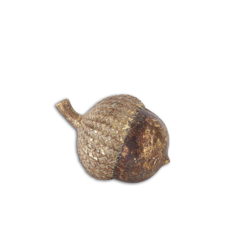 Gold Gilded Resin Acorn, 3" - Stone Hollow Farmstead