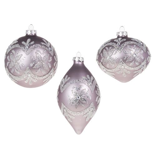 Matte Amethyst Embellished | Holiday Ornament - Stone Hollow Farmstead