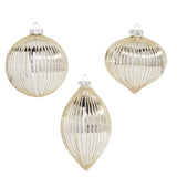 Silver Glitter Ribbed | Holiday Ornament - Stone Hollow Farmstead