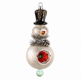 Stone Hollow Farmstead – Mercury Glass Snowman Ornament Style 3