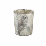 Snowy Owl Mercury Glass Container, Small