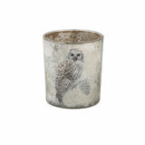 Snowy Owl Mercury Glass Container, Medium