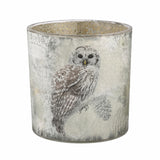 Snowy Owl Mercury Glass Container, Large