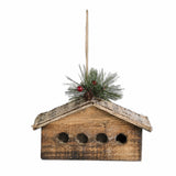 Wood Birdhouse Ornament, Wide Lodge