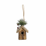 Wood Birdhouse Ornament, Small Gable