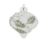 Snowy Clear Glass Ornament, Onion