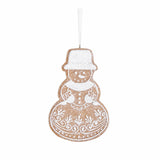Glittered Gingerbread Ornament, Snowman