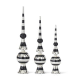 Black and Silver Glass Finial