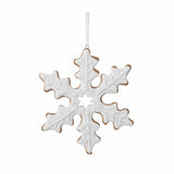 White Gingerbread Snowflake Ornament, Open