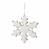 White Gingerbread Snowflake Ornament, Lacy
