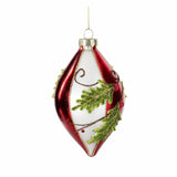 Red and Green Holly Glass Ornament, Onion