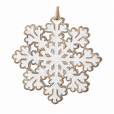 Stone Hollow Farmstead – Brown and White Snowflake Ornament Style 1