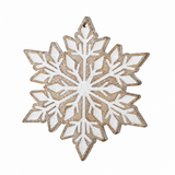 Stone Hollow Farmstead – Brown and White Snowflake Ornament Style 2