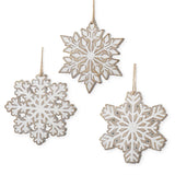 Stone Hollow Farmstead – Brown and White Snowflake Ornament