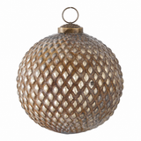 Stone Hollow Farmstead – Antique Gold Embossed Glass Ornament Diamond