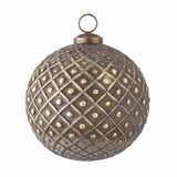 Stone Hollow Farmstead – Antique Gold Embossed Glass Ornament Lattice