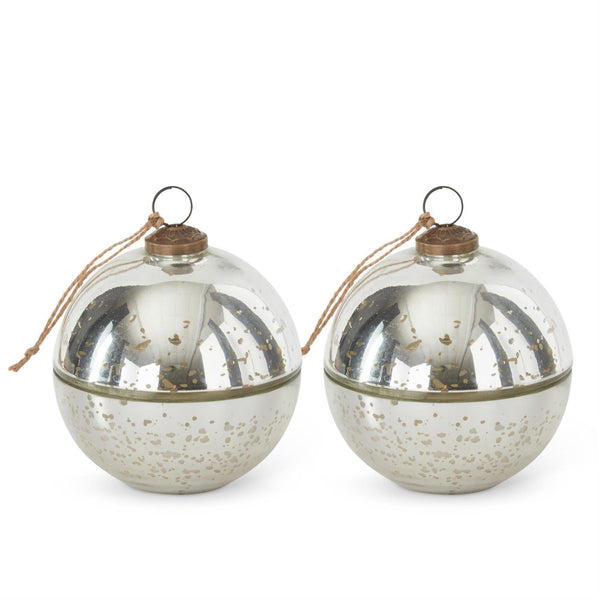 Assorted Silver Mercury Glass Filled O, 4.5" - Stone Hollow Farmstead