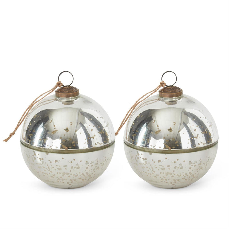 Assorted Silver Mercury Glass Filled O, 4.5" - Stone Hollow Farmstead