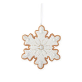 White Glittered Resin Snowflake Ornament, Open