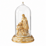 Stone Hollow Farmstead – Gold Nativity LED Cloche Ornament Style 2