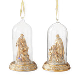 Stone Hollow Farmstead – Gold Nativity LED Cloche Ornament