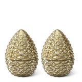 Stone Hollow Farmstead – Mercury Glass Pinecone Candle Gold