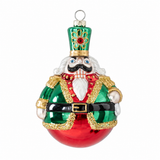 Stone Hollow Farmstead – Blown Glass Round Soldier Ornament Green Hat