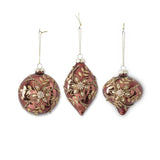 Stone Hollow Farmstead – Burgundy and Gold Jeweled Glass Ornament