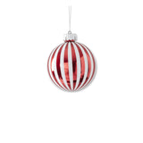 Red and White Striped LED Ornament, 5.5"