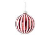 Red and White Striped LED Ornament, 6.75"