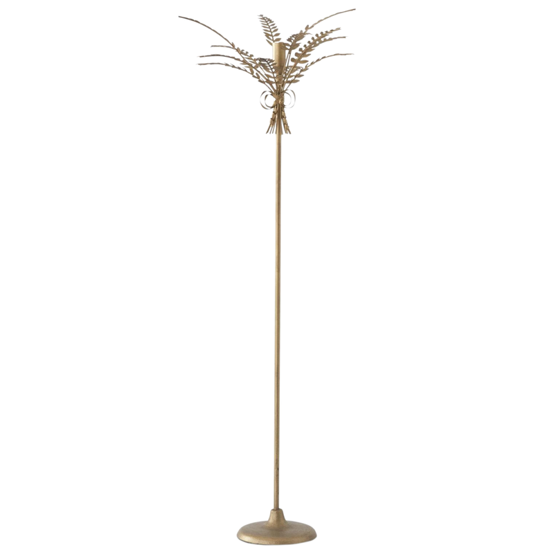 Antique Gold Metal Wheat Taper Candleholder