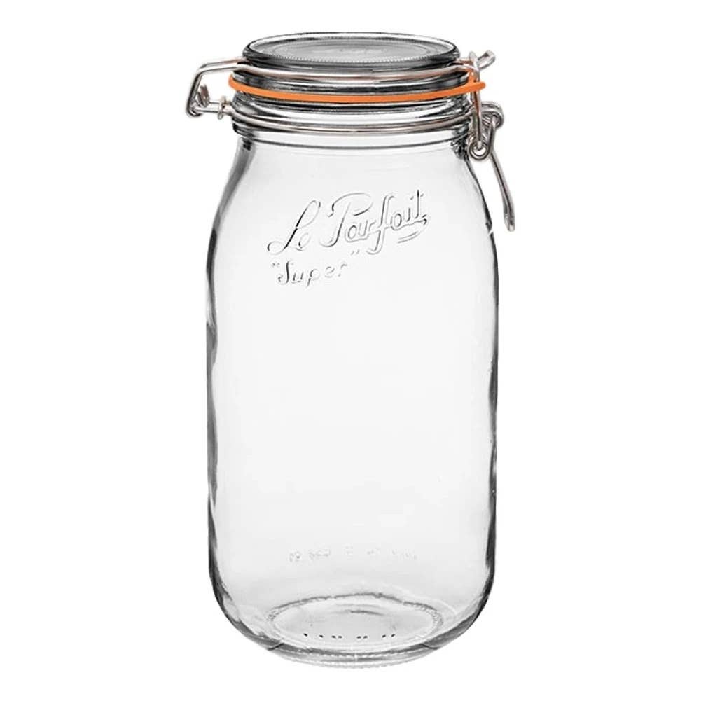 2L Rounded French Glass Storage Jar W Airtight Rubber Seal – Stone ...