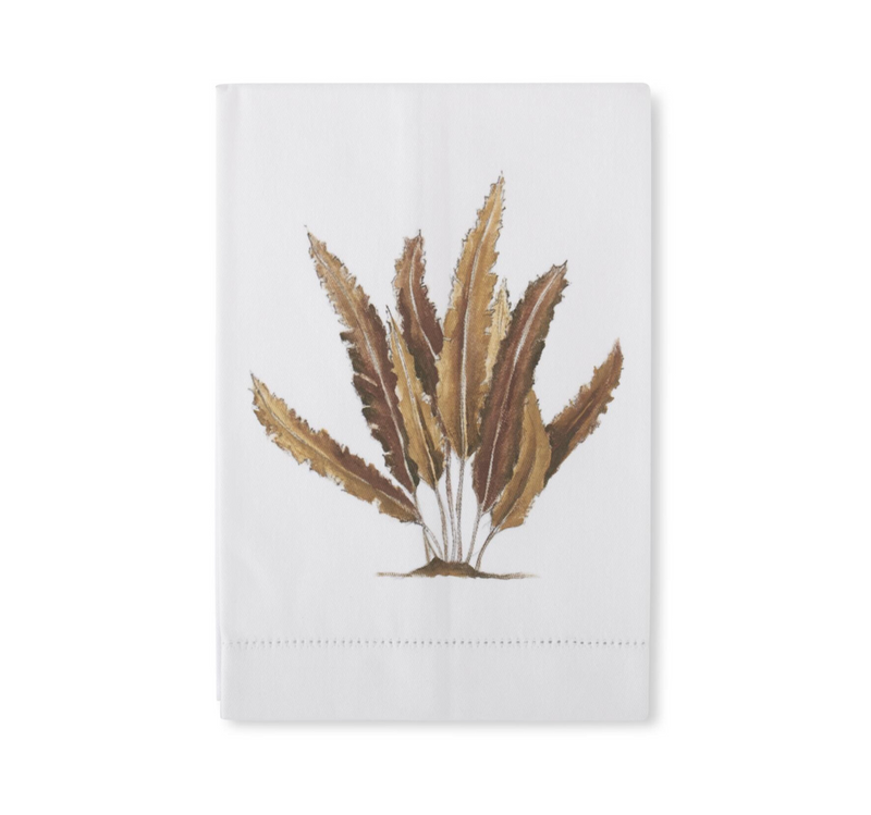 Brown Fern Hand Painted Cotton Guest Towels - Stone Hollow Farmstead