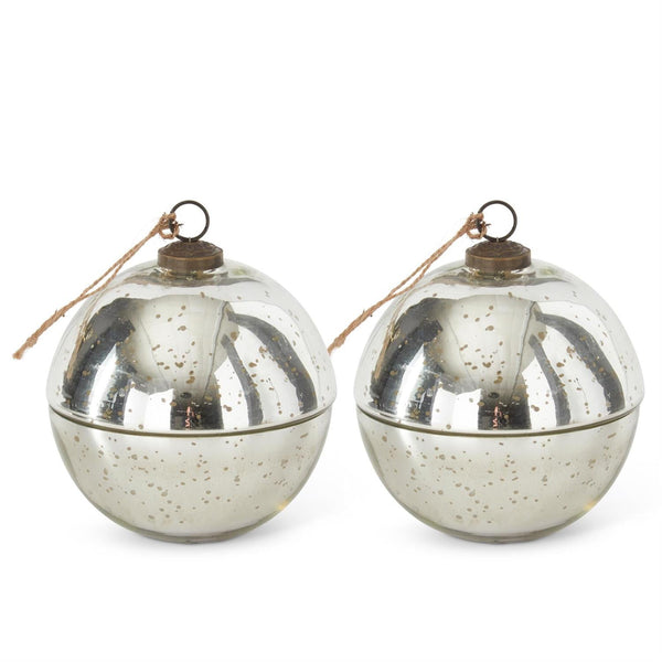 assorted silver mercury glass filled ornament 5.5 inch