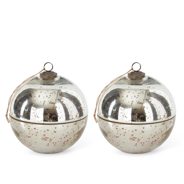 Assorted Silver Mercury Glass Filled Ornament, 6.5" - Stone Hollow Farmstead