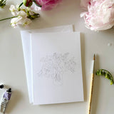 Bouquets Watercolor Paintable Notecard Set Stone Hollow Farmstead