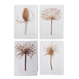 Brown Thistle Hand Painted Cotton Guest Towels - Stone Hollow Farmstead