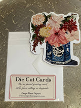 Delft Floral Die Cut Card Stone Hollow Farmstead