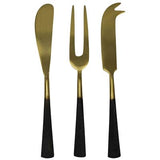 Deluxe Cheese Serving Set brass and matte black finish stone hollow farmstead hostess gift