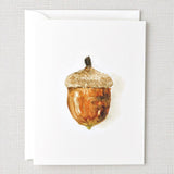 Acorn watercolor notecard by Emily Lex, single card with envelope