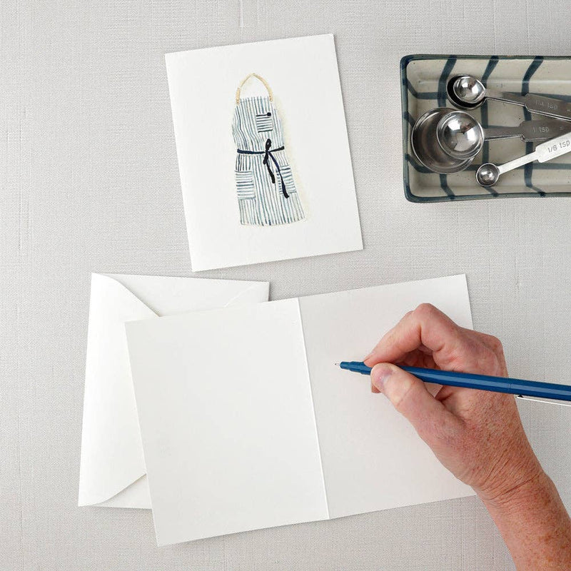 Apron watercolor notecard by Emily Lex, single card with envelope
