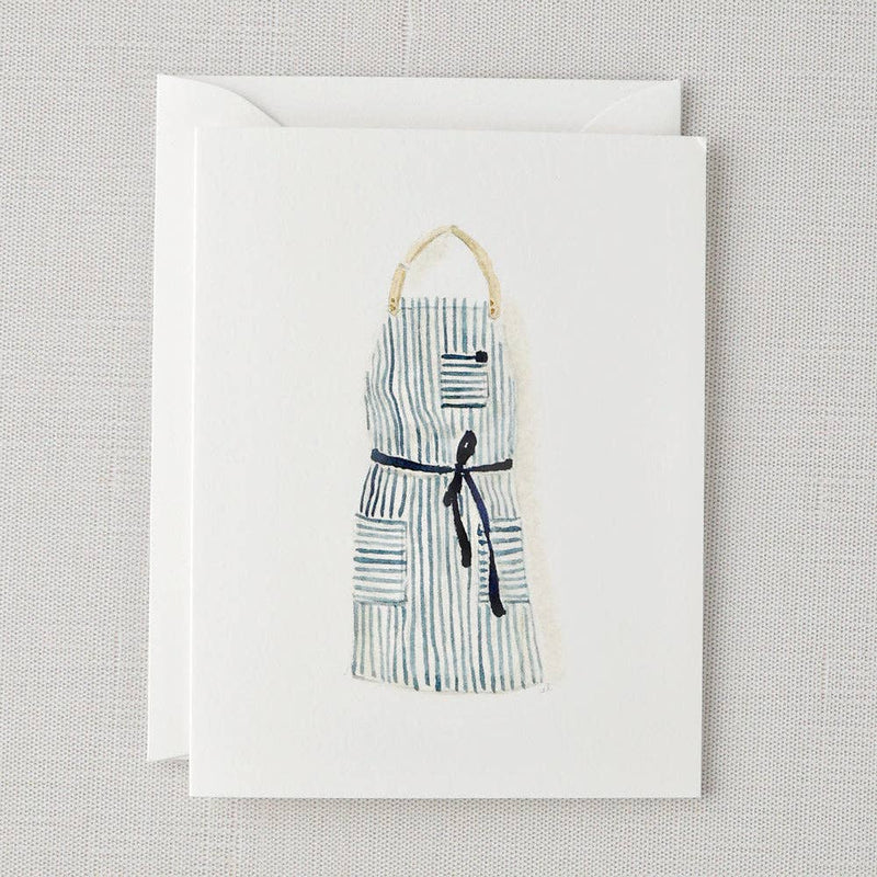 Apron watercolor notecard by Emily Lex, single card with envelope