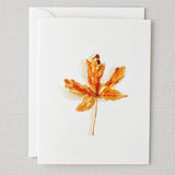 Maple leaf watercolor notecard by Emily Lex, single card with envelope