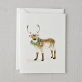 Reindeer watercolor notecard by Emily Lex, single card with envelope