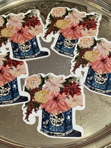 Delft Floral Die Cut Card Stone Hollow Farmstead